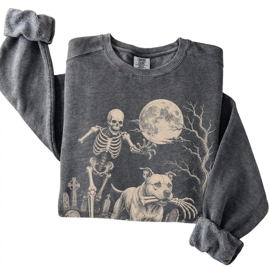 Pepper Skeleton Chase Pitbull Comfort Colors sweatshirt, folded view
