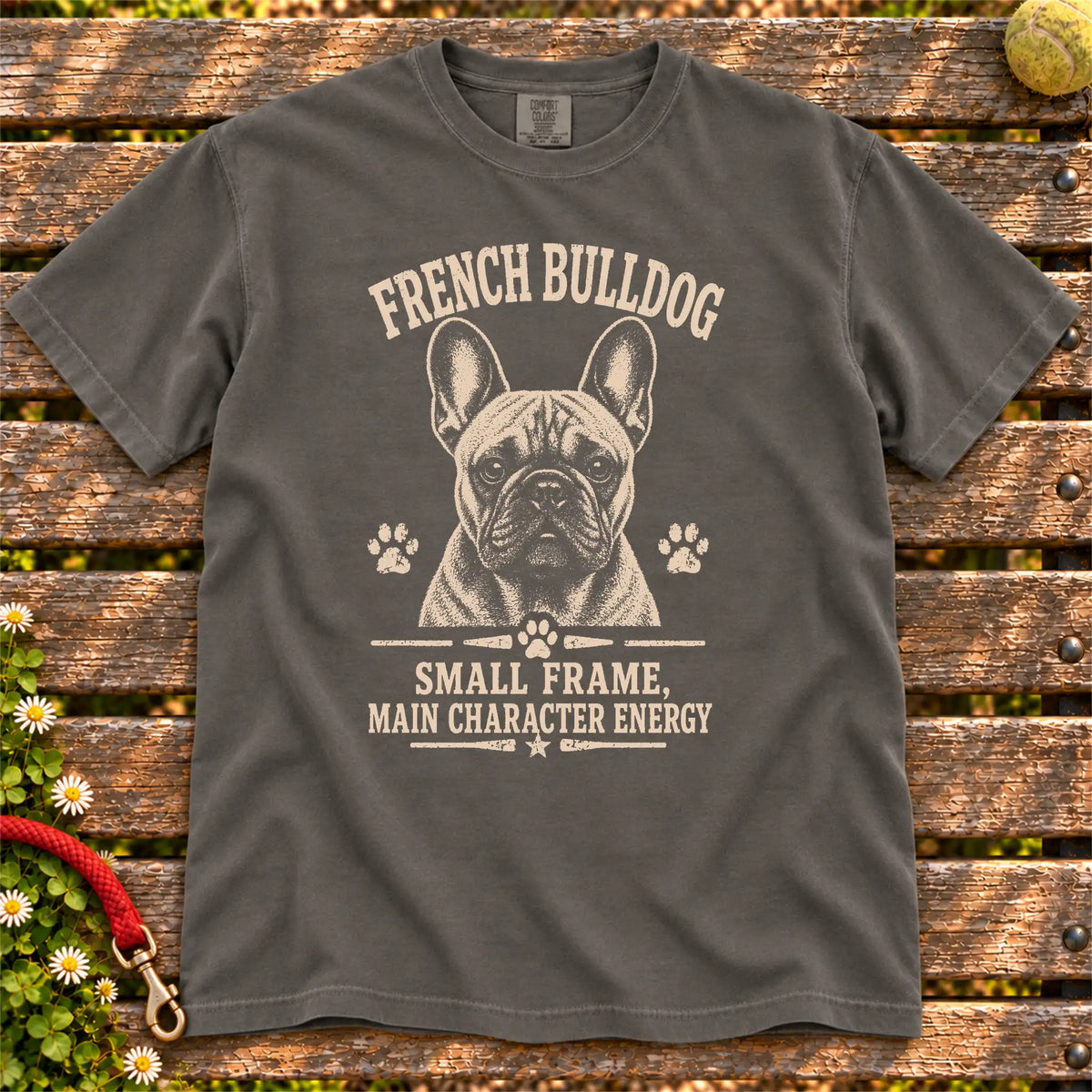Main Character Frenchie T-Shirt in Pepper