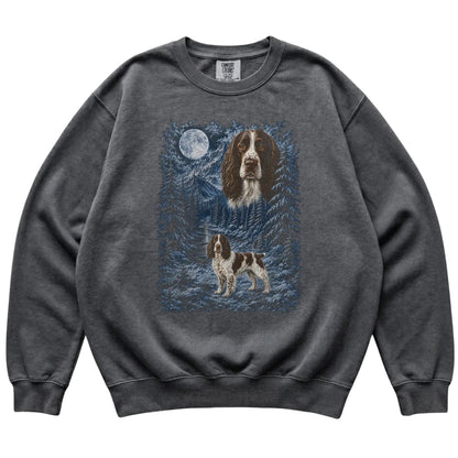 Springer Spaniel Forest Moon Sweatshirt in Pepper