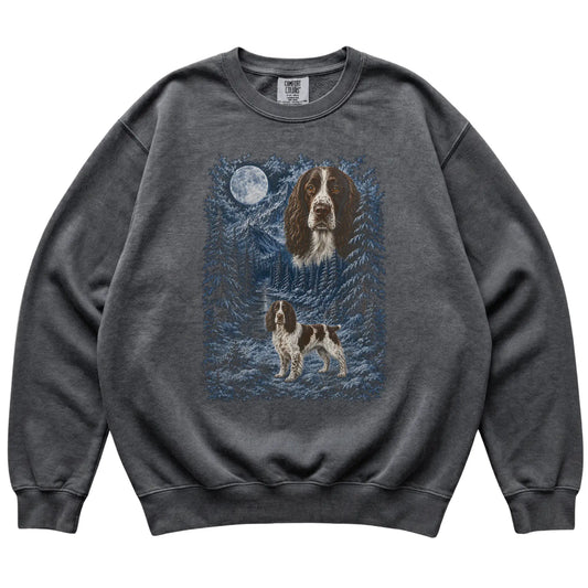 Springer Spaniel Forest Moon Sweatshirt in Pepper