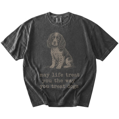 Pepper Springer Spaniel Karma T-Shirt laid flat