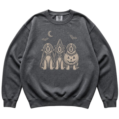 Pepper St Bernard Halloween Costume Comfort Colors sweatshirt, flat view
