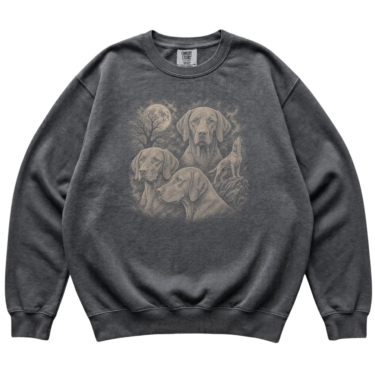 Vizsla 90s Moon Sweatshirt in Pepper — flat lay