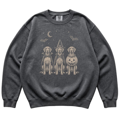 Pepper Vizsla Halloween Costume Comfort Colors sweatshirt, flat view