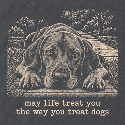 Vizsla Karma Comfort Colors sweatshirt in Pepper — Design Detail
