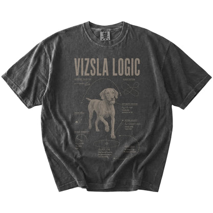 Pepper Vizsla Logic T-Shirt laid flat