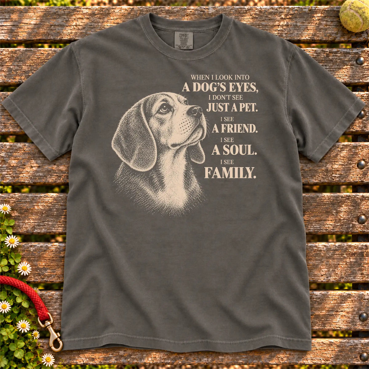 Pepper Comfort Colors® T-shirt featuring the Beagle More Than a Pet design.