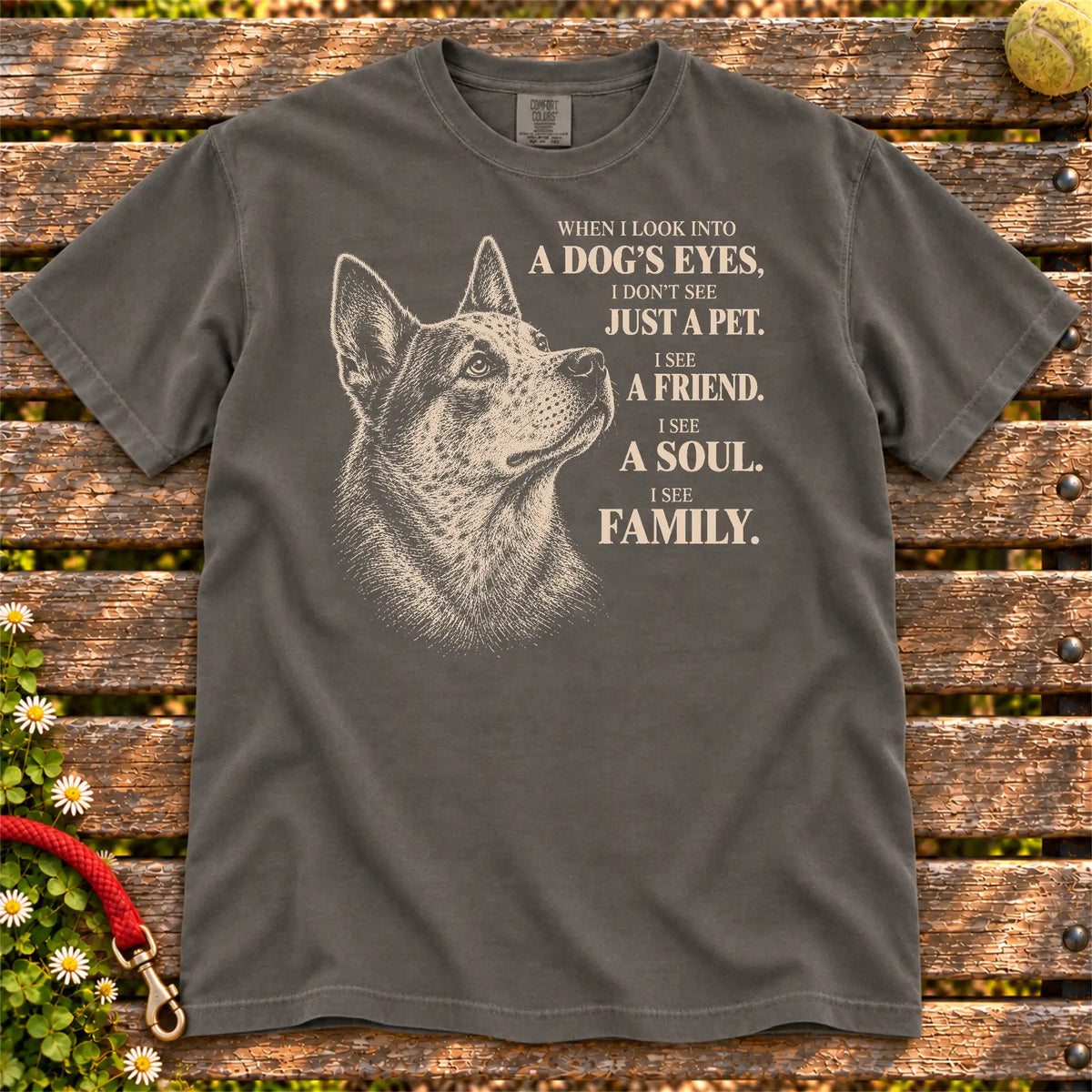Pepper Comfort Colors® T-shirt featuring the Blue Heeler More Than a Pet design.