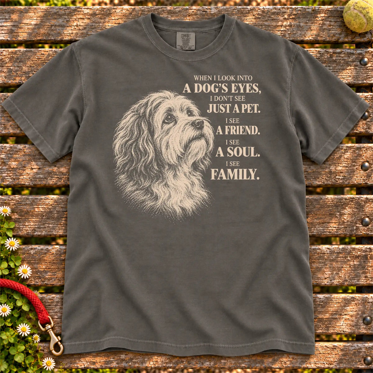Pepper Comfort Colors® T-shirt featuring the Havanese More Than a Pet design.