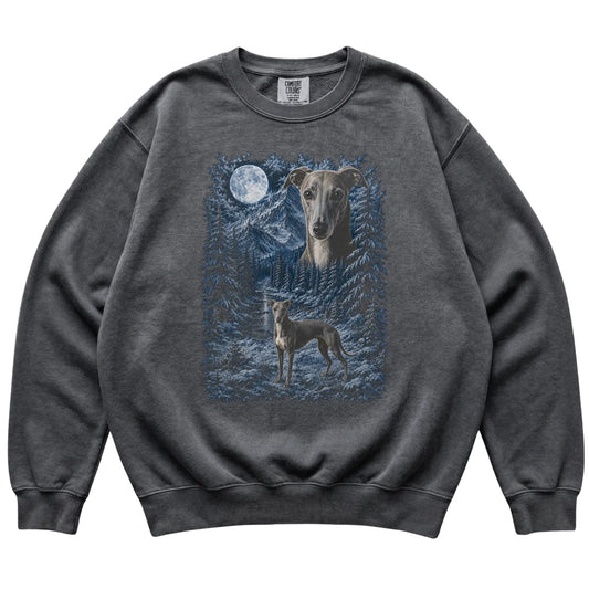 Whippet Forest Moon Sweatshirt in Pepper
