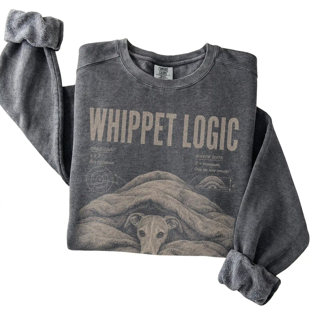 Pepper Whippet Logic sweatshirt folded detail