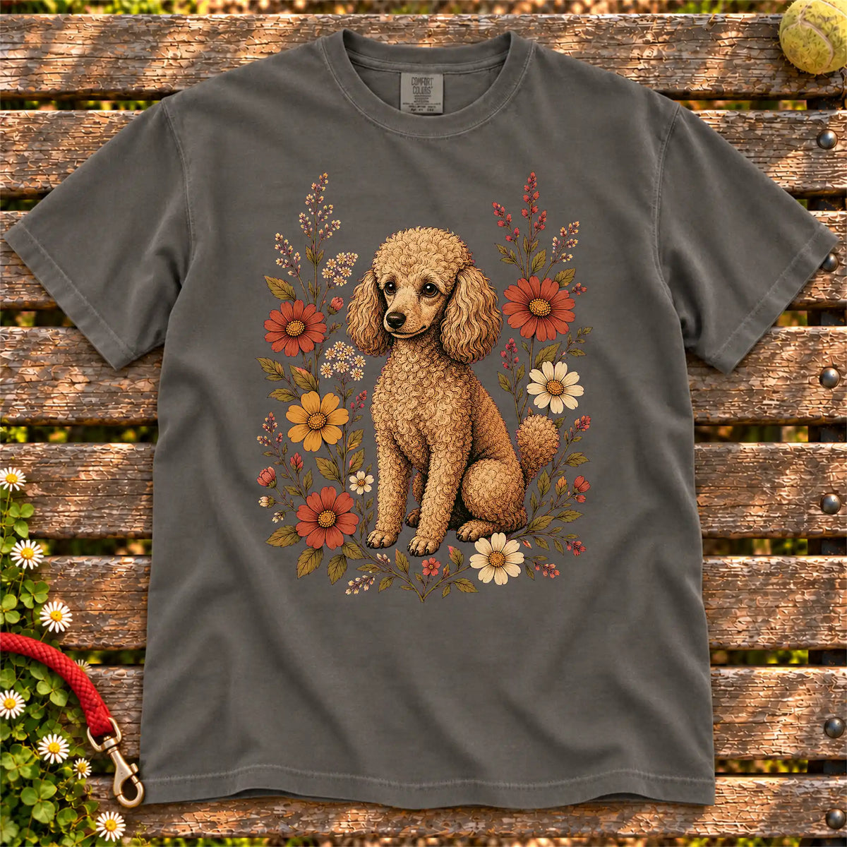 Wildflower Poodle T-Shirt in Pepper