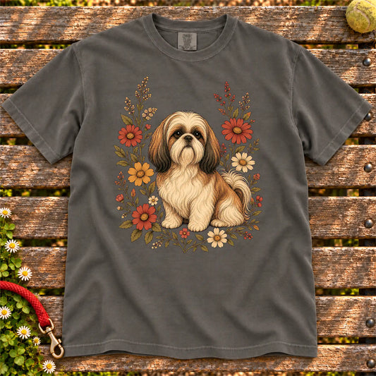 Wildflower Shih Tzu T-Shirt in Pepper