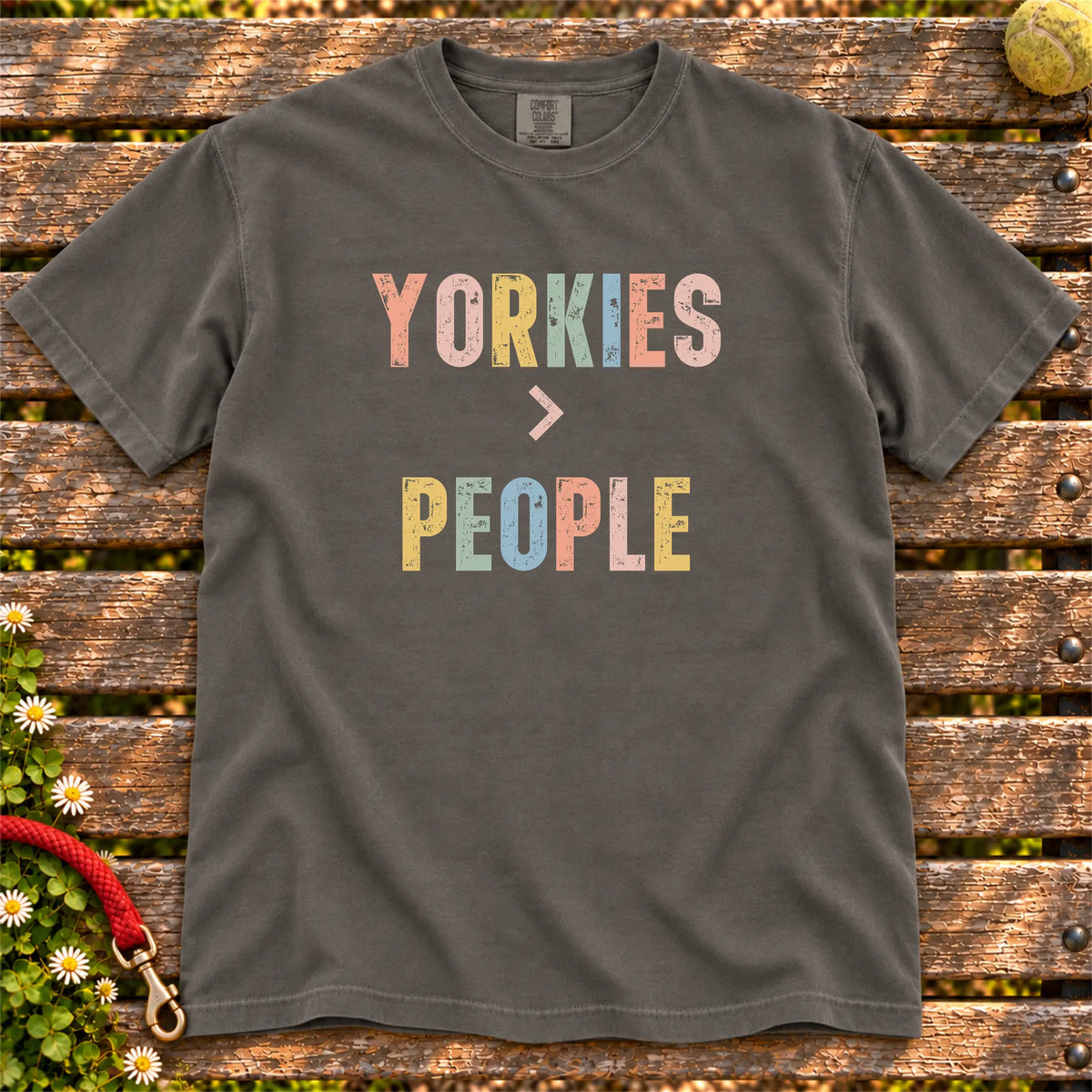 Yorkies > People design on a Pepper Comfort Colors® T-shirt