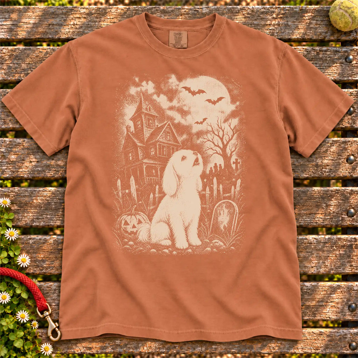 Haunted House Maltese T-Shirt in Yam
