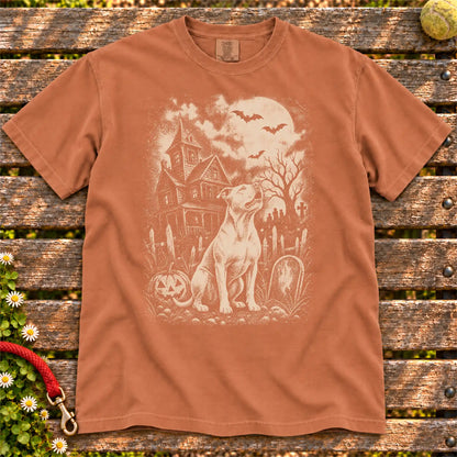 Haunted House Pitbull T-Shirt in Yam