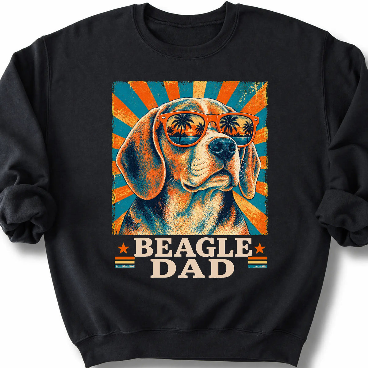 Beagle Dad sweatshirt in Black — flat lay