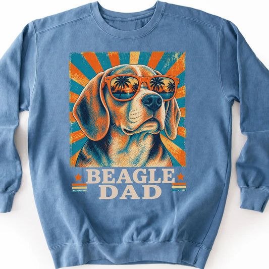 Beagle Dad sweatshirt in Blue Jean — flat lay