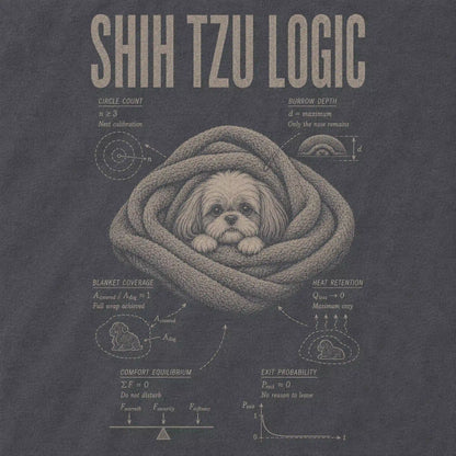 Pepper Shih Tzu Logic shirt design detail